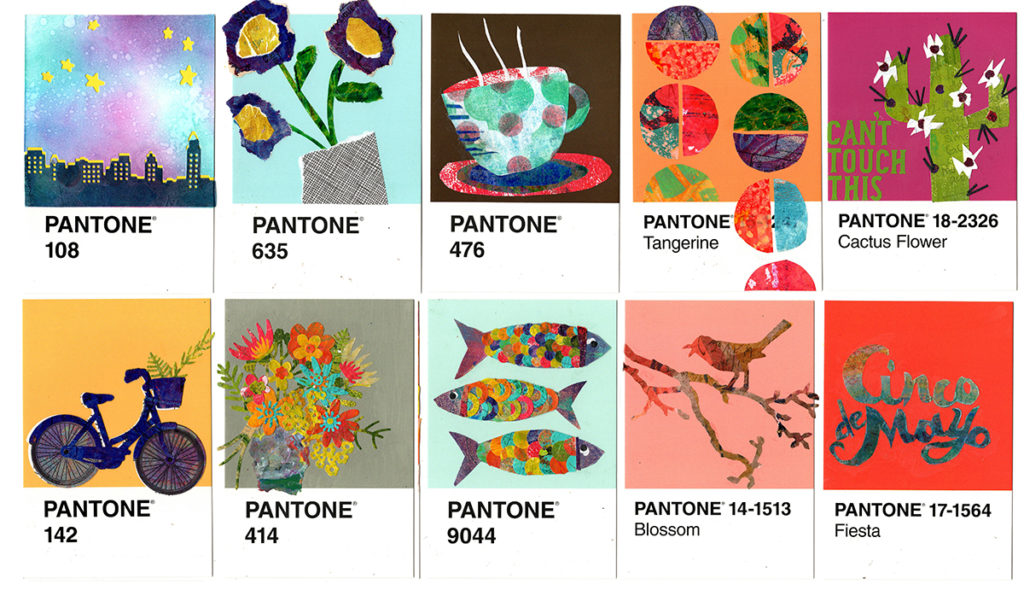 Painting on Pantone Cards Challenge 