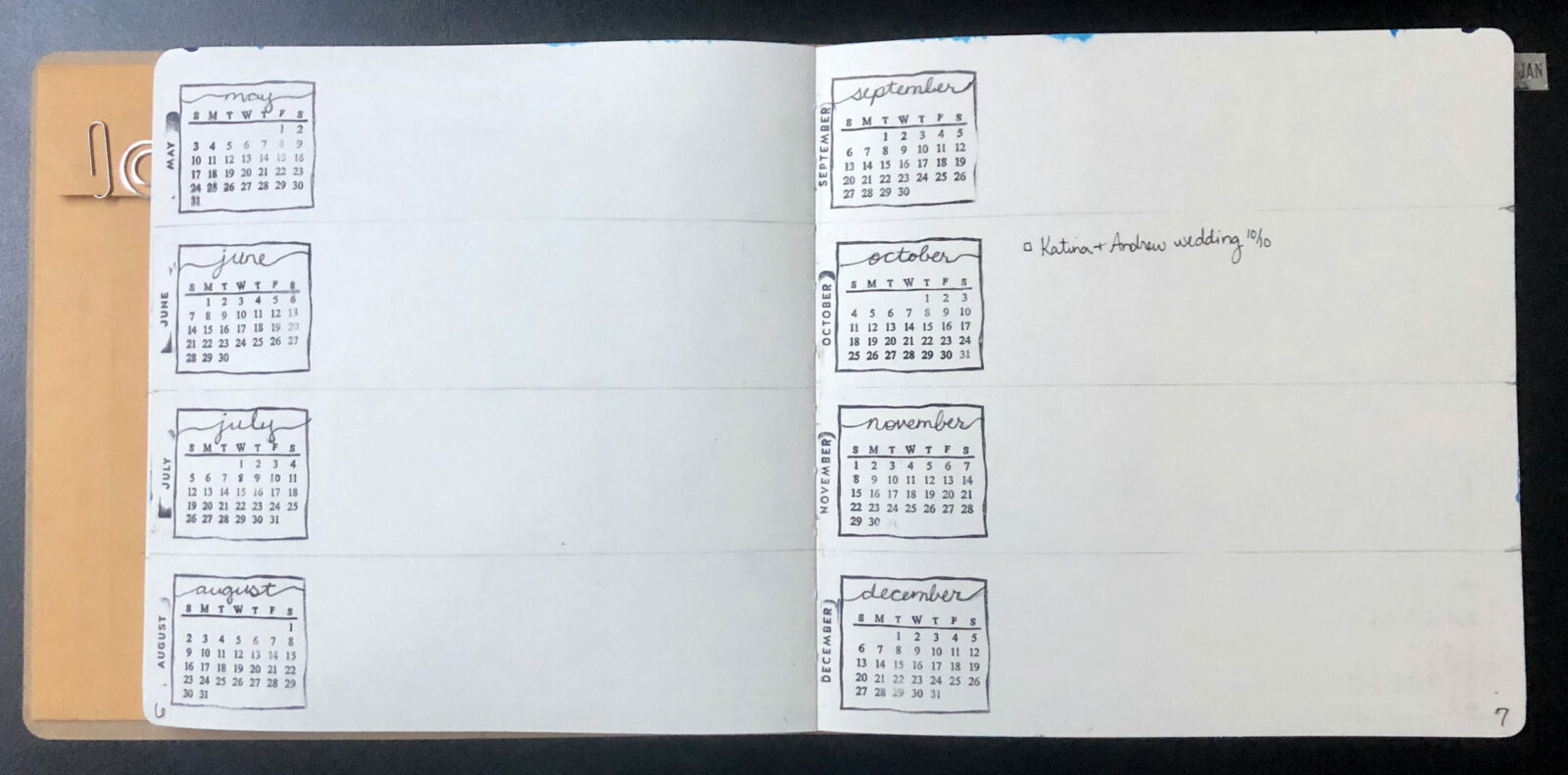 Bullet Journal future log