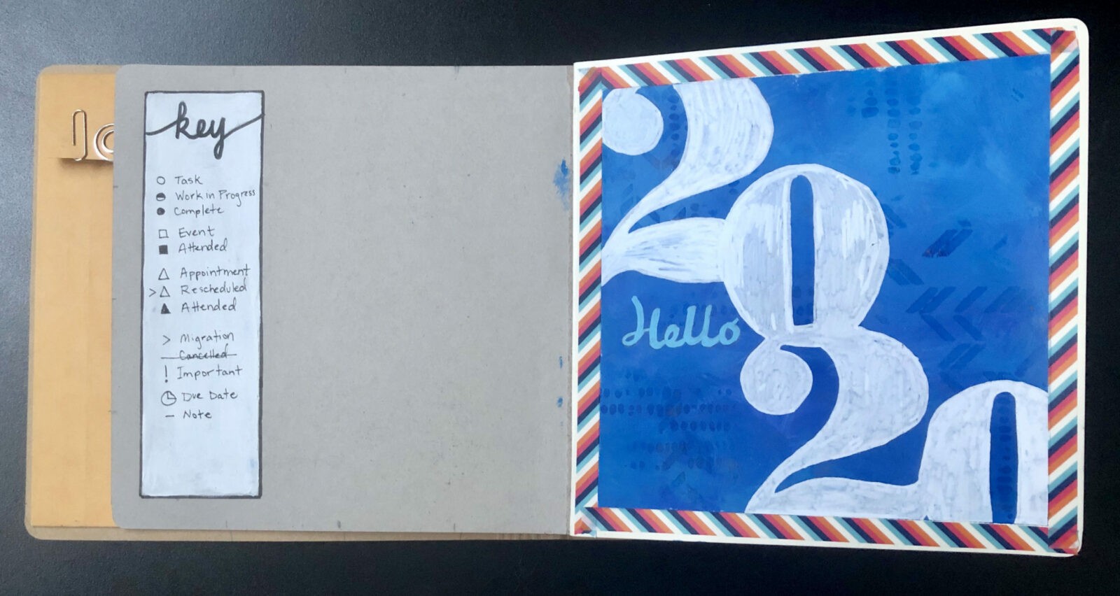 Bullet Journal Title Page and Key