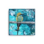 Mixed Media Kingfisher Bird Canvas Print