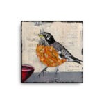 Mixed Media Robin Songbird Canvas Print - Image 2