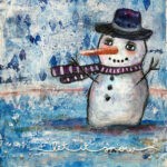 mixed media snowman