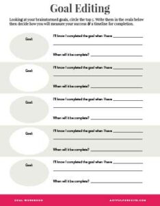 page 3 of the goal setting workbook