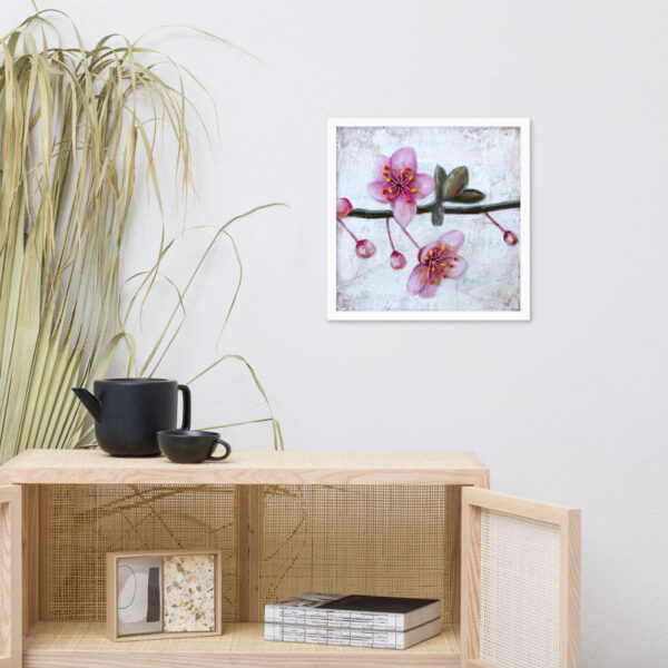Mixed Media Cherry Blossoms Framed poster